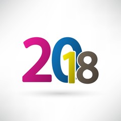 2018 Happy New Year or Christmas Background creative greeting card design