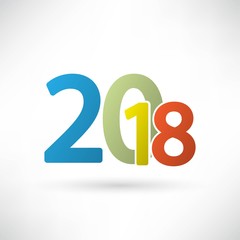 2018 Happy New Year or Christmas Background creative greeting card design