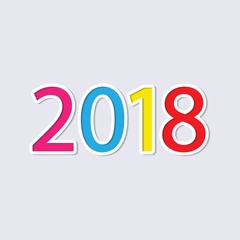 2018 Happy New Year or Christmas Background creative greeting card design