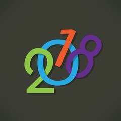 2018 Happy New Year or Christmas Background creative greeting card design, can be used for flyers, invitation, posters, brochure, banners, calendar.