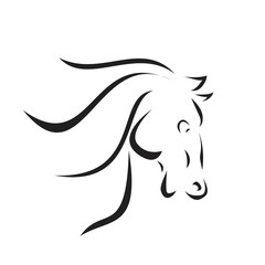 Vector silhouette of a horse's head