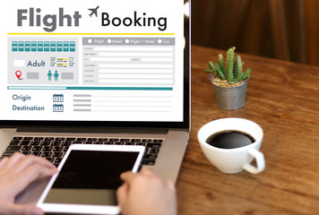 GO Flight Booking Air Online Ticket Book Concept