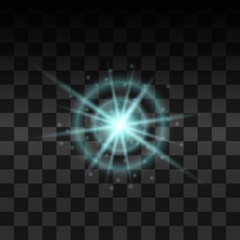 Blue vector glow light effect.