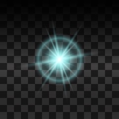 Blue vector glow light effect.