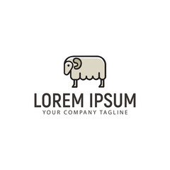 Sheep Logo. Minimalist design concept template