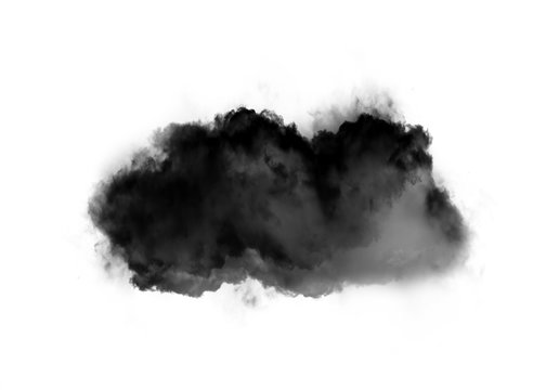 Round cloud of smoke isolated over white background