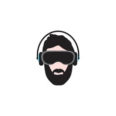 Virtual Reality Headset Icon. Vector