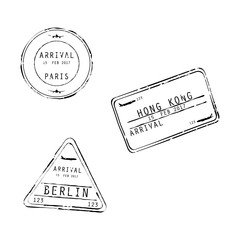 Visa stamps vector