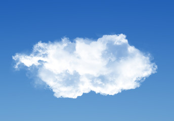 Single cloud in the deep blue gradient sky