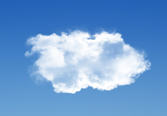 Single cloud isolated over black background