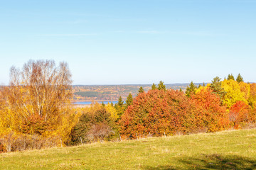 Naklejka premium Rural view of the landscape in the autumn