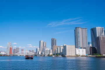 Fototapeta premium Krajobraz miasta Tokio Tokyo Port Tsukiji Ohashi