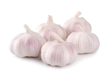 Fresh garlic on white background