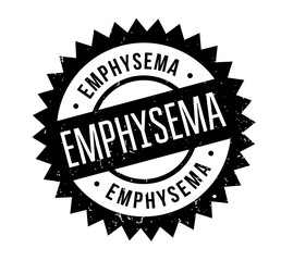 Emphysema rubber stamp. Grunge design with dust scratches. Effects can be easily removed for a clean, crisp look. Color is easily changed.