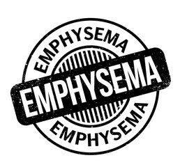 Emphysema rubber stamp. Grunge design with dust scratches. Effects can be easily removed for a clean, crisp look. Color is easily changed.