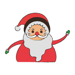 santa claus holding gift box christmas related icon image vector illustration design
