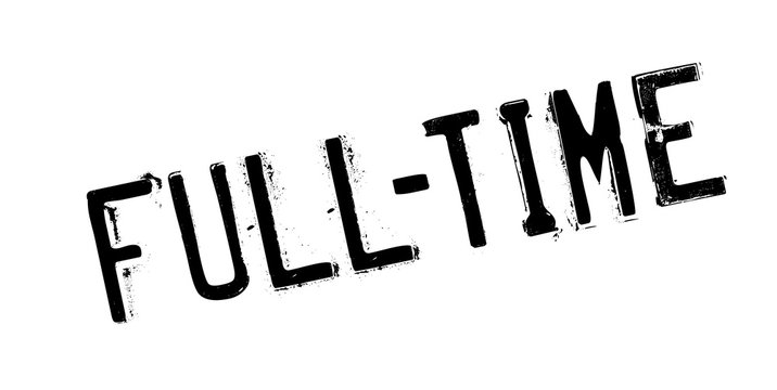 Full-Time rubber stamp. Grunge design with dust scratches. Effects can be easily removed for a clean, crisp look. Color is easily changed.