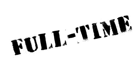 Full-Time rubber stamp. Grunge design with dust scratches. Effects can be easily removed for a clean, crisp look. Color is easily changed.