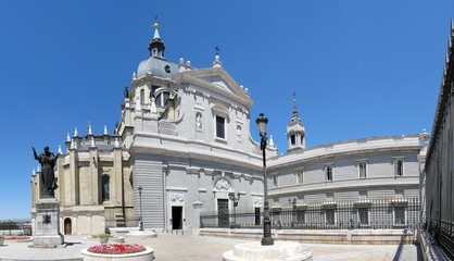Landmark architecture of Madrid, Spain featuring the royal palace.