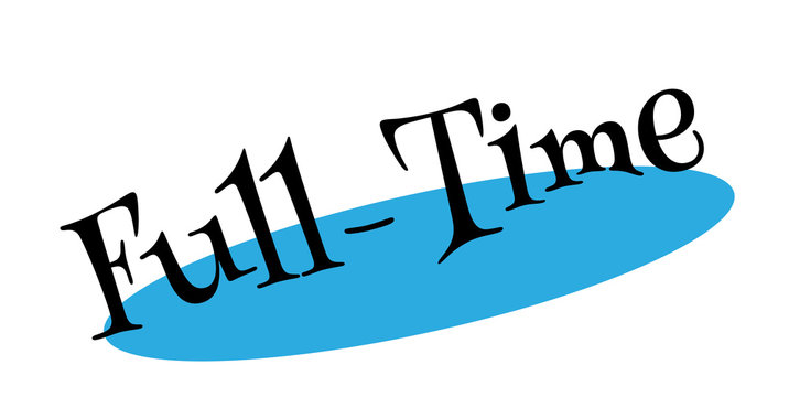 Full-Time rubber stamp. Grunge design with dust scratches. Effects can be easily removed for a clean, crisp look. Color is easily changed.