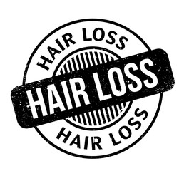 Hair Loss rubber stamp. Grunge design with dust scratches. Effects can be easily removed for a clean, crisp look. Color is easily changed.