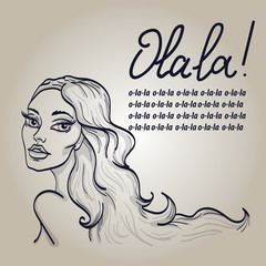 Beautiful girl , vector illustration .