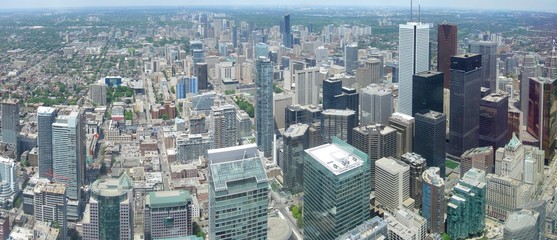 Fototapeta premium Aerial panorama of Manhattan, New York City, New York, USA