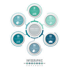 Abstract infographic timeline business template with options, parts, steps or processes. Vector infographic illustration can be used for chart, diagram, web design, presentation, workflow layout