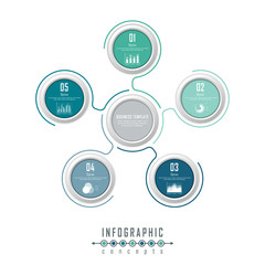 Abstract infographic timeline business template with options, parts, steps or processes. Vector infographic illustration can be used for chart, diagram, web design, presentation, workflow layout