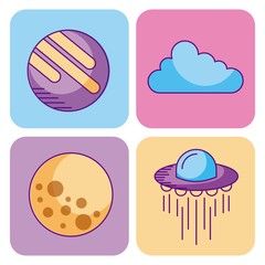 space and astronomy science universe elements set