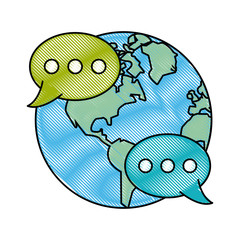 Global chat symbol icon vector illustration graphic design