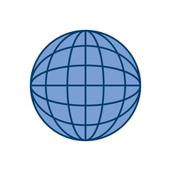 global sphere icon over white background vector illustration