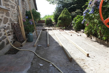 Terrasse en lames de pins
