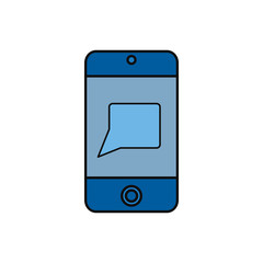 smartphone device icon over white background vector illustration