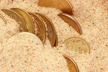 Old treasure in sand