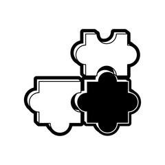 jigsaw puzzles icon over white background vector illustration