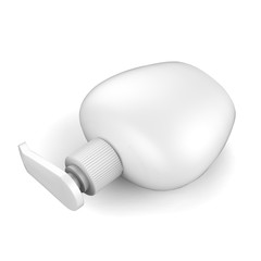 Blank Cosmetic Bottle Dispenser For Hand Wash, Cream, Body Lotion, Liquid Gel, Shampoo, Bath Foam. Mock Template on Isolated White Background. 3D Illustration