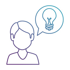 young man with speech bubble avatar character