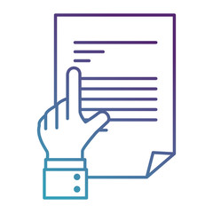 hand with document paper isolated icon
