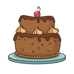 delicious cake with cherry