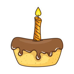 delicious pudding with candle bakery product