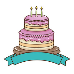 delicious cake with candle