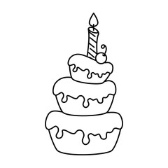 delicious cake with candle