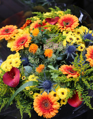 bouquet of fresh flowers to give to your wife