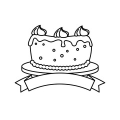 delicious cake with ribbon