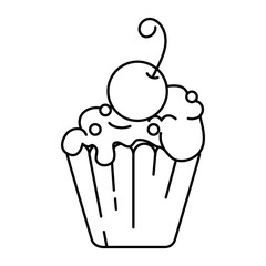 delicious cupcake with cherry