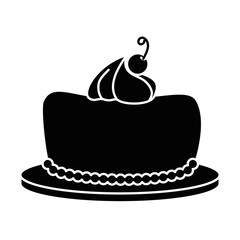 delicious pudding with cherry bakery product