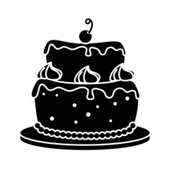 delicious cake with cherry