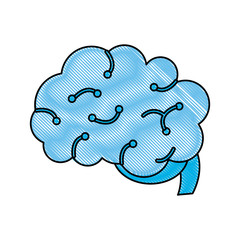 Technology artificial brain icon vector illustration graphic design