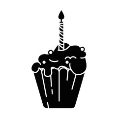 delicious cupcake with candle